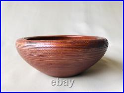 Y4278 BOWL wood confectionery container signed box Japan antique vintage