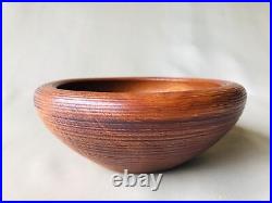 Y4278 BOWL wood confectionery container signed box Japan antique vintage