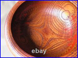 Y4278 BOWL wood confectionery container signed box Japan antique vintage