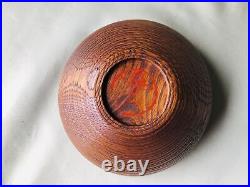 Y4278 BOWL wood confectionery container signed box Japan antique vintage