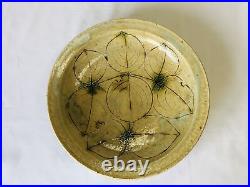 Y4813 CHAWAN Seto-ware yellow signed box Japan antique tableware bowl vintage