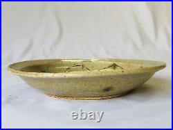 Y4813 CHAWAN Seto-ware yellow signed box Japan antique tableware bowl vintage