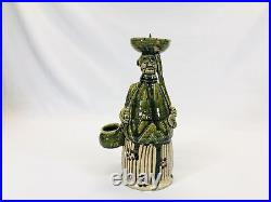 Y5208 STATUE Oribe-ware candlestick southern barbarian box Japan vintage antique