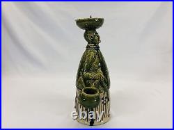 Y5208 STATUE Oribe-ware candlestick southern barbarian box Japan vintage antique