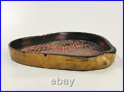 Y5261 TRAY Negoro lacquer Obon gourd craft Japan antique vintage tableware