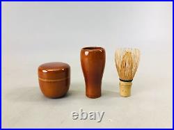 Y6753 CHAWAN Shunkei lacquer tea ceremony utensils set Japan antique vintage