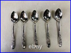 Y6807 CUTLERY Silver Spoon set of 5 signed box Japan antique vintage ktichen